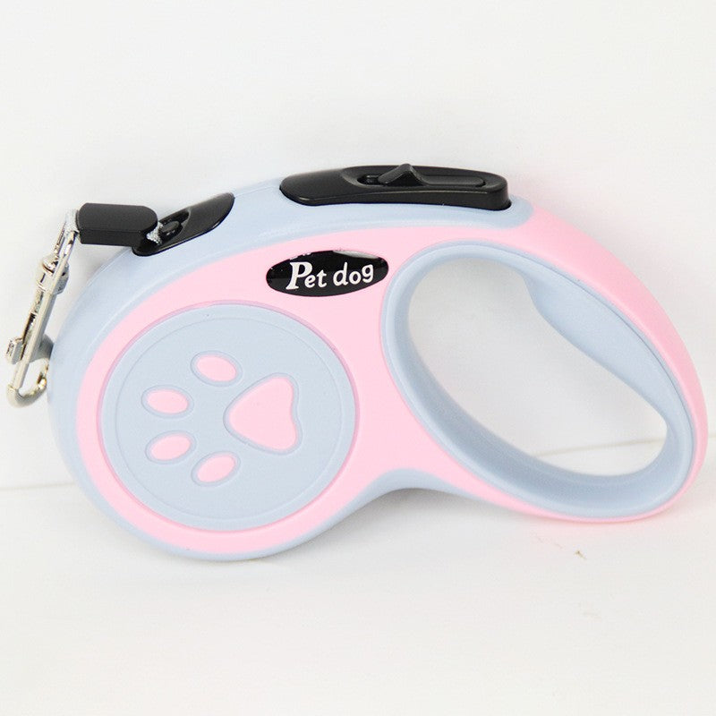 Lesa Automata Retractabila, Flippy, pentru Caini, 5m, 20 kg, ABS, Roz/Gri, 8x12x4 cm-6