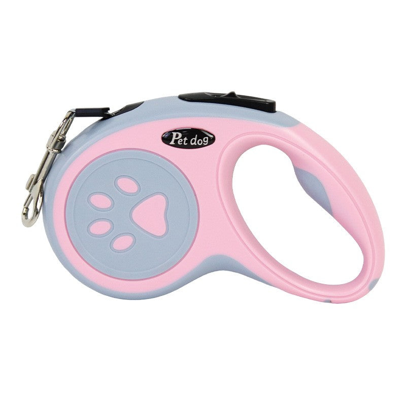 Lesa Automata Retractabila, Flippy, pentru Caini, 5m, 20 kg, ABS, Roz/Gri, 8x12x4 cm-0
