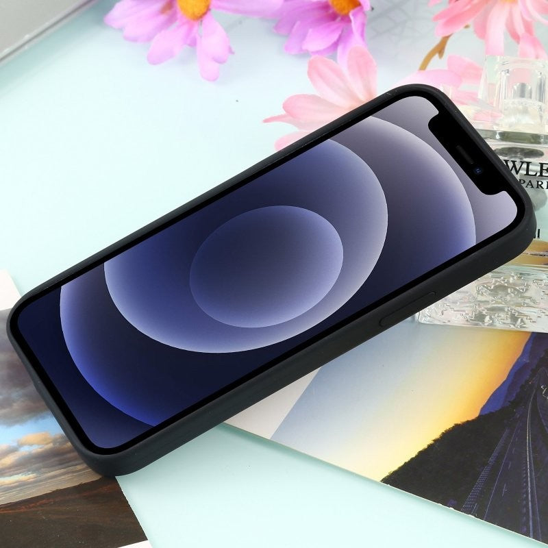 Husa MagSafe liquid large hole magnetic shell pentru Apple iPhone 14 Pro Max, Full Cover, Liquid Silicone, Magnetica, Incarcare Wireless, Flippy, Negru-3