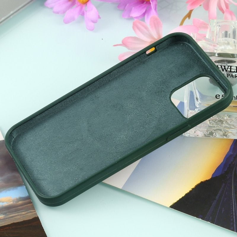 Husa MagSafe liquid large hole magnetic shell pentru Apple iPhone 14, Full Cover, Liquid Silicone, Magnetica, Incarcare Wireless, Flippy, Verde-4