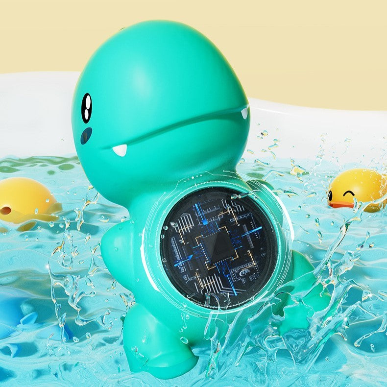 Termometru Electronic LED pentru Baie, Plutitor, Rezistent la apă, IPX7, Multifunctional, 3 Trepte de Temperatura, Model Dinozaur, 12x7cm, Verde-3