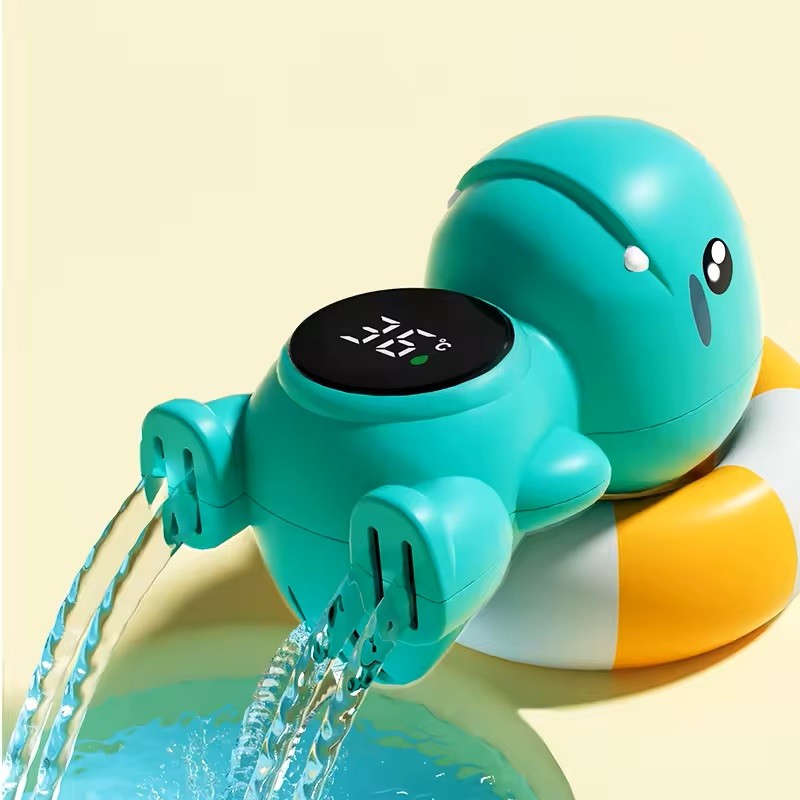 Termometru Electronic LED pentru Baie, Plutitor, Rezistent la apă, IPX7, Multifunctional, 3 Trepte de Temperatura, Model Dinozaur, 12x7cm, Verde-5