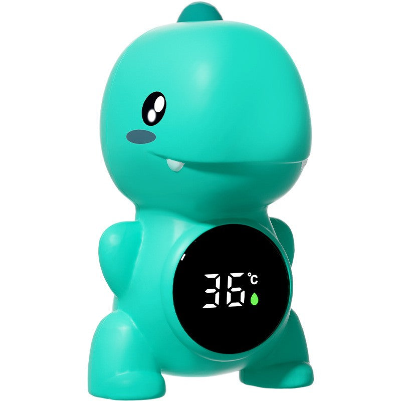 Termometru Electronic LED pentru Baie, Plutitor, Rezistent la apă, IPX7, Multifunctional, 3 Trepte de Temperatura, Model Dinozaur, 12x7cm, Verde-0
