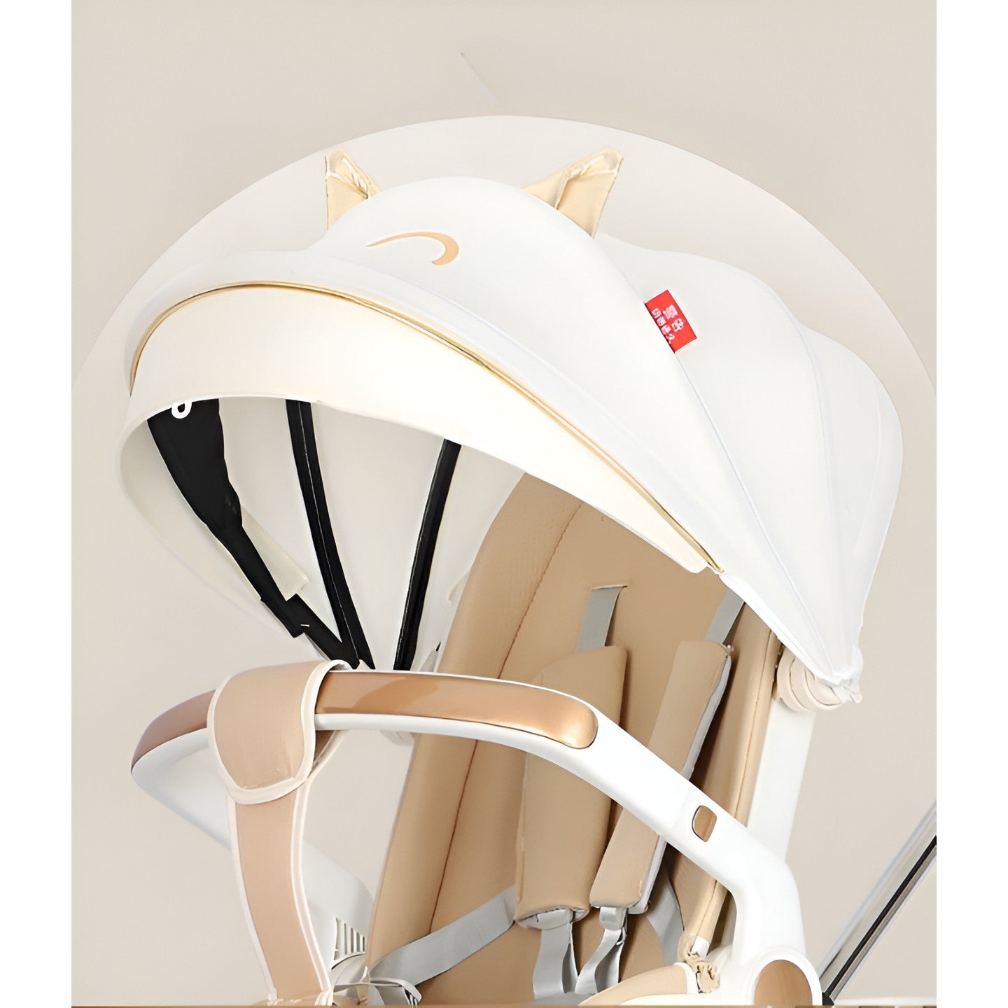 Carucior Sport Flippy 3in1, 6-36 Luni, Reversibil, Pliabil, Tavita pentru Masa, Pozitie de Somn, Centura de Siguranta, Roti 360, Suport Pahar, Copertina pentru Soare, 33x66x85cm, Alb Model Pisica-2