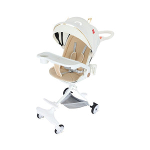 Carucior Sport Flippy 3in1, 6-36 Luni, Reversibil, Pliabil, Tavita pentru Masa, Pozitie de Somn, Centura de Siguranta, Roti 360, Suport Pahar, Copertina pentru Soare, 33x66x85cm, Alb Model Pisica-0