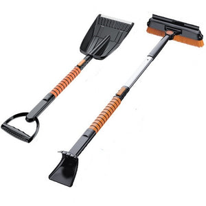 Lopata pentru zapada Flippy, 5 in 1, Perie, Racleta, 2 tipuri de Lopeti, Rotativa, Telescopica, Detasabila, Material Aluminiu si ABS, 100 x 25 cm, negru-0