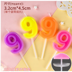 Lumanare multicolora, cifra 9, Flippy-0