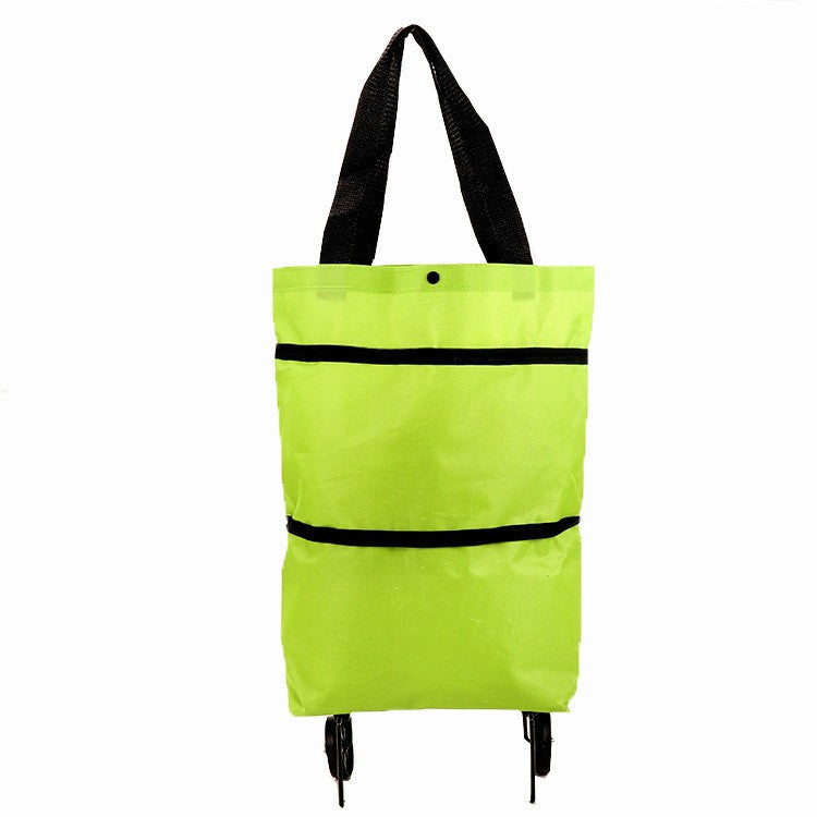 Geanta Pliabila, Flippy, 2 in 1, Carucior cu Roti, pentru Cumparaturi, 19 l, Verde, Plastic, 39 x 46 x 12 cm-4