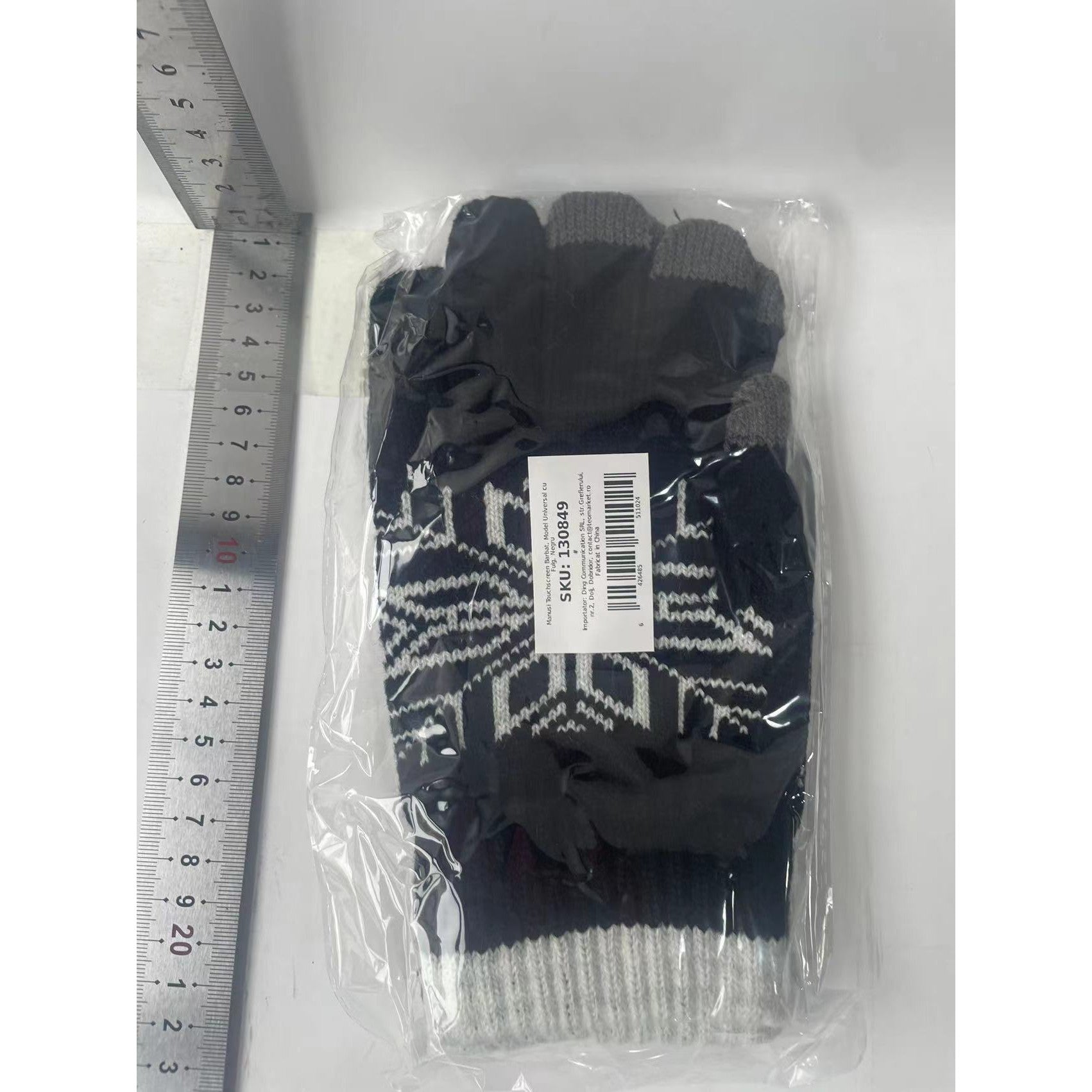 Manusi Touchscreen Barbat, Model Universal cu Fulg, Albastru MArin-1