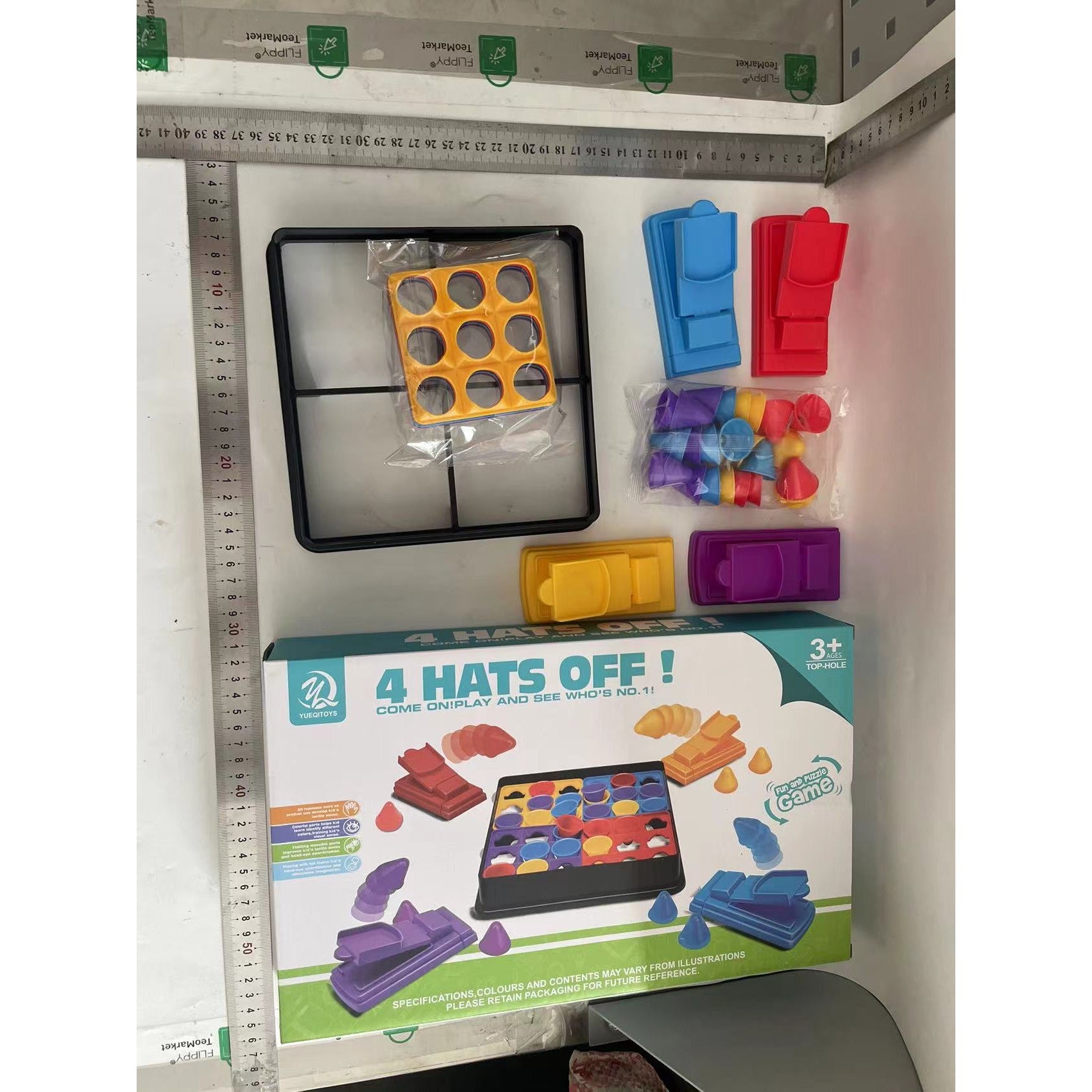 Joc Interactiv pentru Copii, Flippy, 4 Hats Off, Tabla de Joc, Figurine Palarii, Multicolor-1