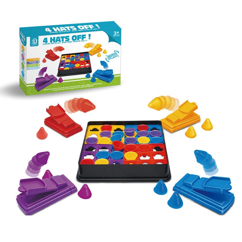 Joc Interactiv pentru Copii, Flippy, 4 Hats Off, Tabla de Joc, Figurine Palarii, Multicolor-0