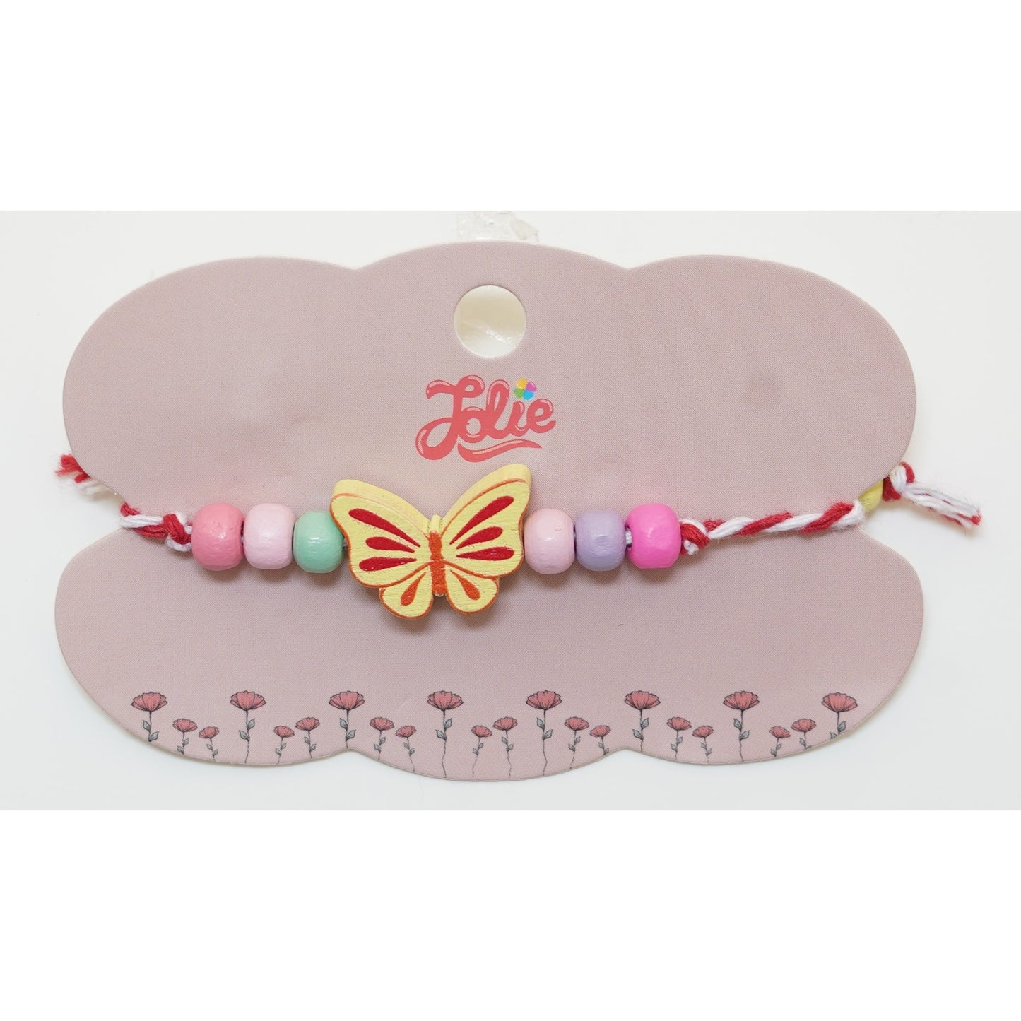 Martisor Bratara Multicolora pentru Copii, din Lemn si Textil, Model 2-0