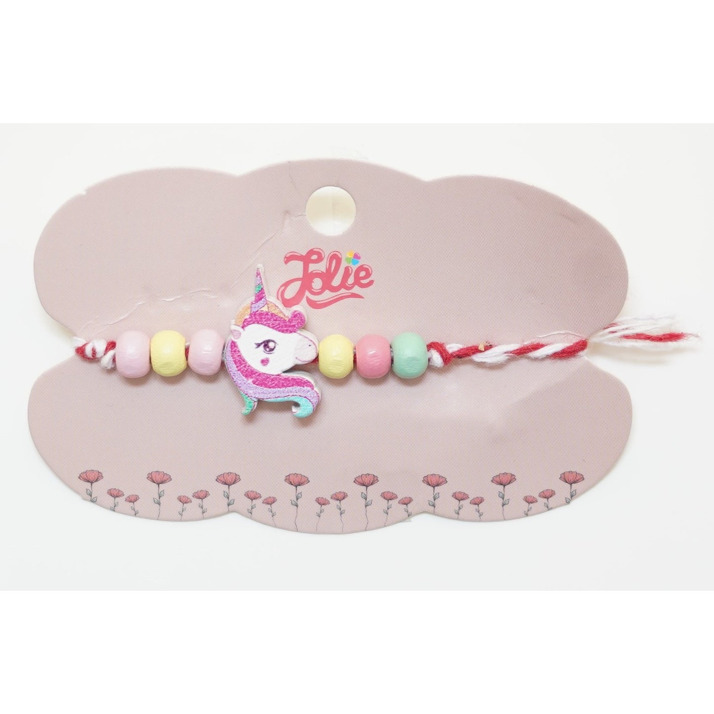 Martisor Bratara Multicolora pentru Copii, din Lemn si Textil, Model 4-0