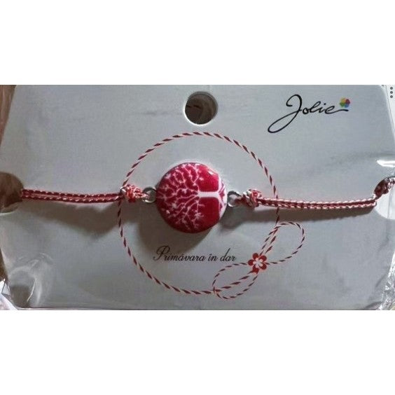 Martisor Bratara Traditionala, Snur Alb Rosu, Multiple Modele de pandantiv cu specific Traditional-2