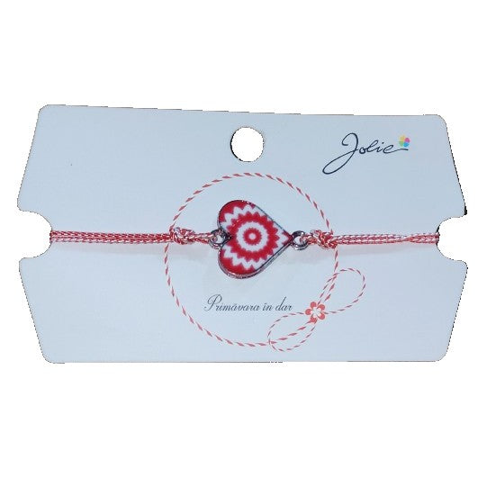 Martisor Bratara Traditionala, Snur Alb Rosu, Multiple Modele de pandantiv cu specific Traditional-0