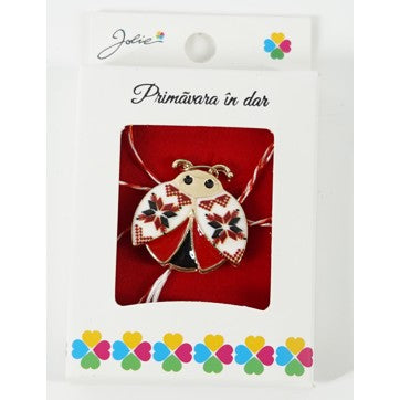 Martisor Brosa Mica in Cutie, Dimensiune Brosa 2.5-3 cm, Material Metal, Model Buburuza Traditionala-0