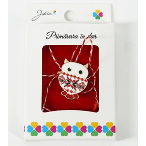 Martisor Brosa Mica in Cutie, Dimensiune Brosa 2.5-3 cm, Material Metal, Model Bufnita Traditionala-0