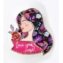 Martisor Brosa Mica in Cutie, Dimensiune Brosa 2.5-3 cm, Material Metal, Model "Love you, nasa!"-0