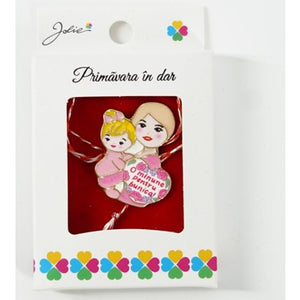 Martisor Brosa Mica in Cutie, Dimensiune Brosa 2.5-3 cm, Material Metal, Model "O minune pentru bunica"-0