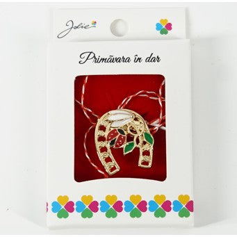 Martisor Brosa Mica in Cutie, Dimensiune Brosa 2.5-3 cm, Material Metal, Model Potcoava-0