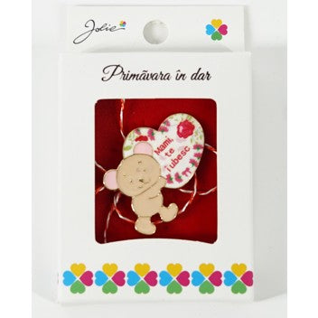 Martisor Brosa Mica in Cutie, Dimensiune Brosa 2.5-3 cm, Material Metal, Model Ursulet-0