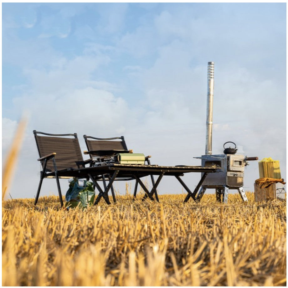 Masa camping, Aluminiu, Pliabila, Flippy, 120x60x43cm, Negru-1