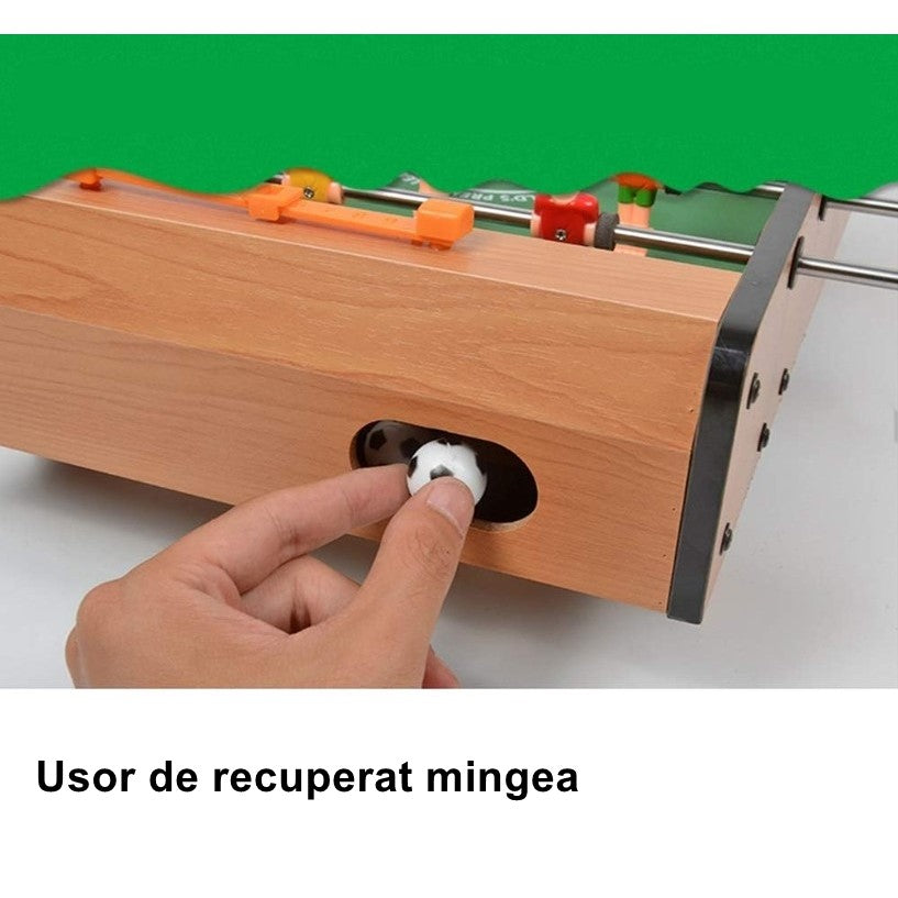 Masa de fotbal cu teren si 18 jucatori Flippy, 6 manere, cu tablou pentru scor, din metal, lemn si ABS, 50 x 25 x 18 cm, cu picioare, pentru copii/adulti-2