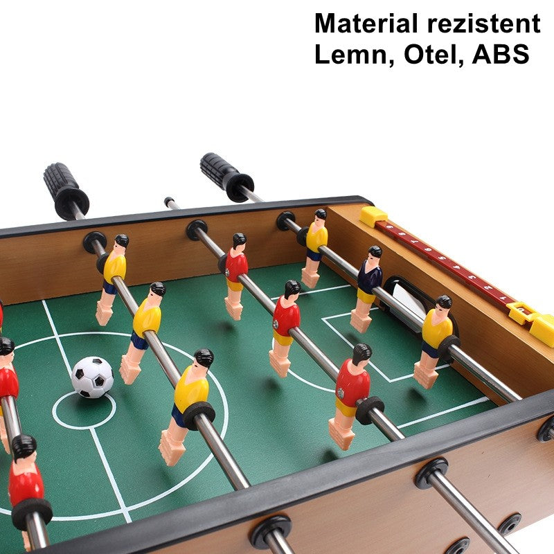 Masa de fotbal cu teren si 18 jucatori Flippy, 6 manere, cu tablou pentru scor, din metal, lemn si ABS, 50 x 25 x 18 cm, cu picioare, pentru copii/adulti-3