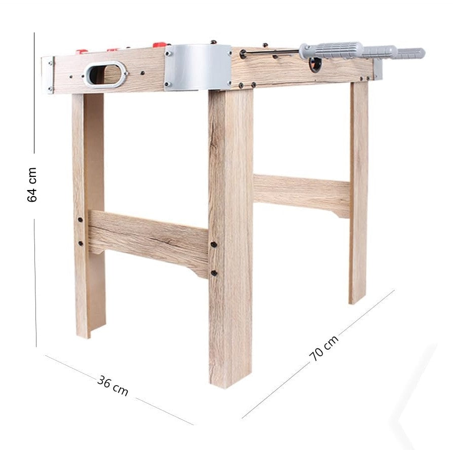 Masa de Fotbal cu Teren si 18 Jucatori Flippy, 6 Manere, cu Tablou pentru Scor, din Metal, Lemn si ABS, 70 x 36 x 64 cm, cu Picioare, pentru copii/adulti, Gri-3