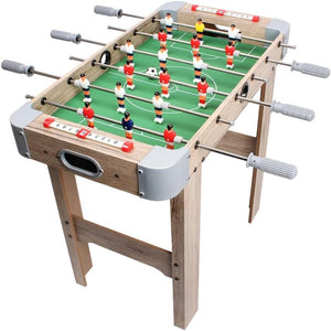 Masa de Fotbal cu Teren si 18 Jucatori Flippy, 6 Manere, cu Tablou pentru Scor, din Metal, Lemn si ABS, 70 x 36 x 64 cm, cu Picioare, pentru copii/adulti, Gri-0