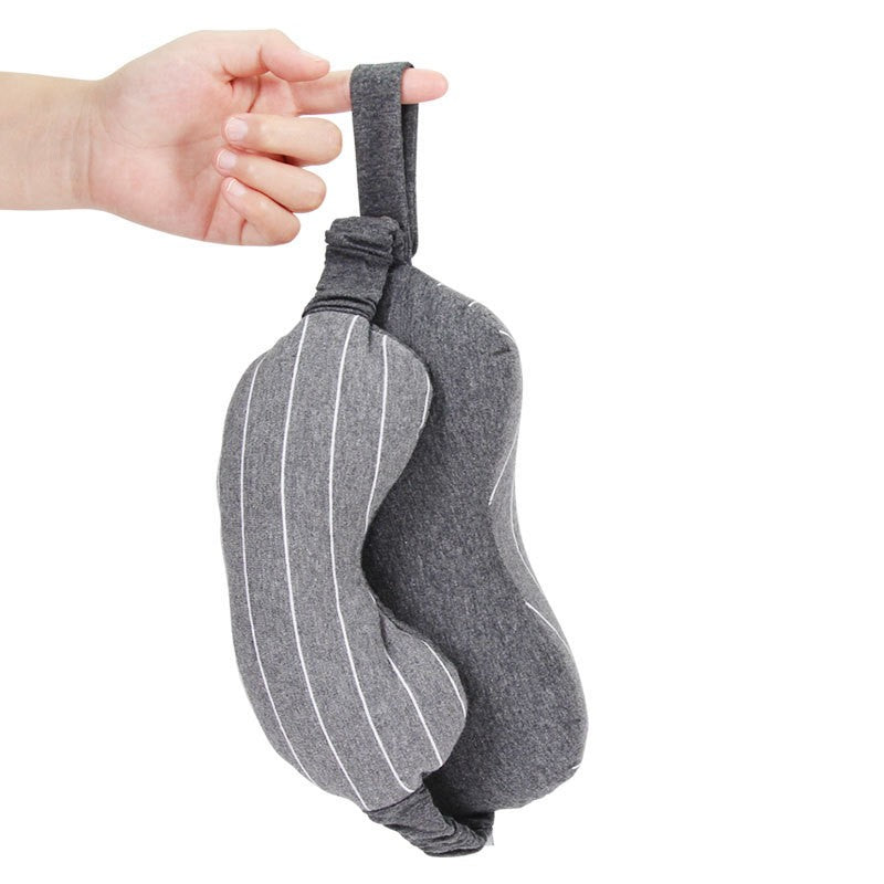 Masca de dormit, Flippy, 2 in 1, cu Tetiera, din Particule de Spuma si Bumbac, Gri Inchis-8