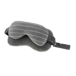 Masca de dormit, Flippy, 2 in 1, cu Tetiera, din Particule de Spuma si Bumbac, Gri Inchis-0