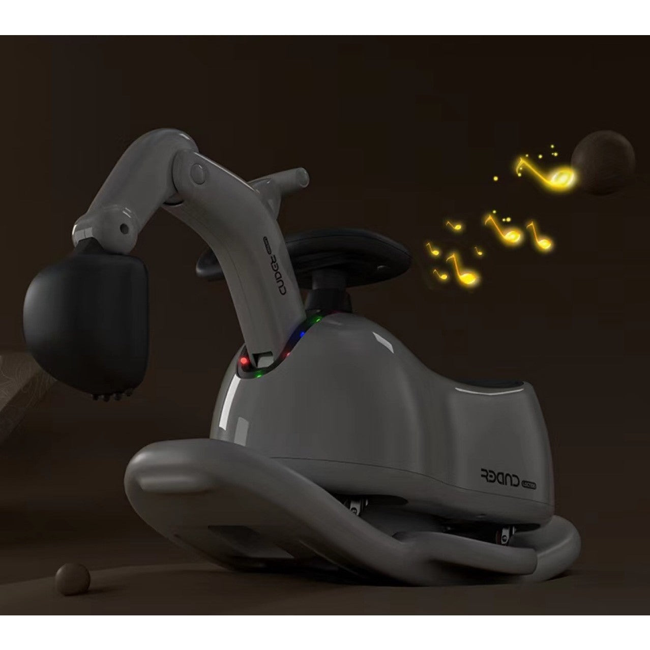 Masina 3 in 1, Flippy, 1-3 Ani, Tip Excavator/Balansoar/Masina Yo Yo, din Plastic, 4 Roti Silentioase, 71.5 x 34 x 39 cm, Alb-2