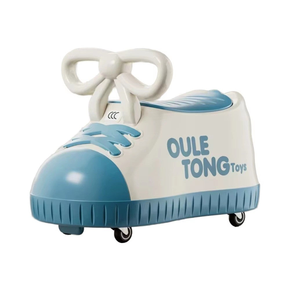 Masina pentru Copii, Flippy, Model Pantof, 4 Roti, 1-6 ani, Cutie de Depozitare, din ABS, 48 x 27 x 34 cm, Albastru-0