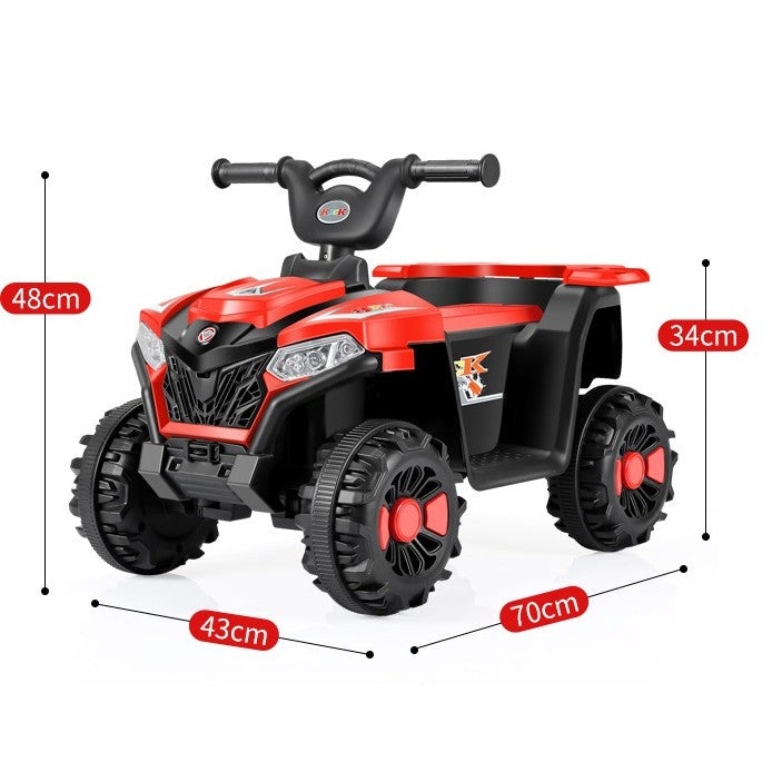 Masinuta Electrica Flippy, pe 4 Roti, Tip ATV, cu Acumulator, Sistem Anti-Rasturnare, Sistem de Lumini si Sunet, 2-5 Ani, 70 x 43 x 48 cm, Rosu-5