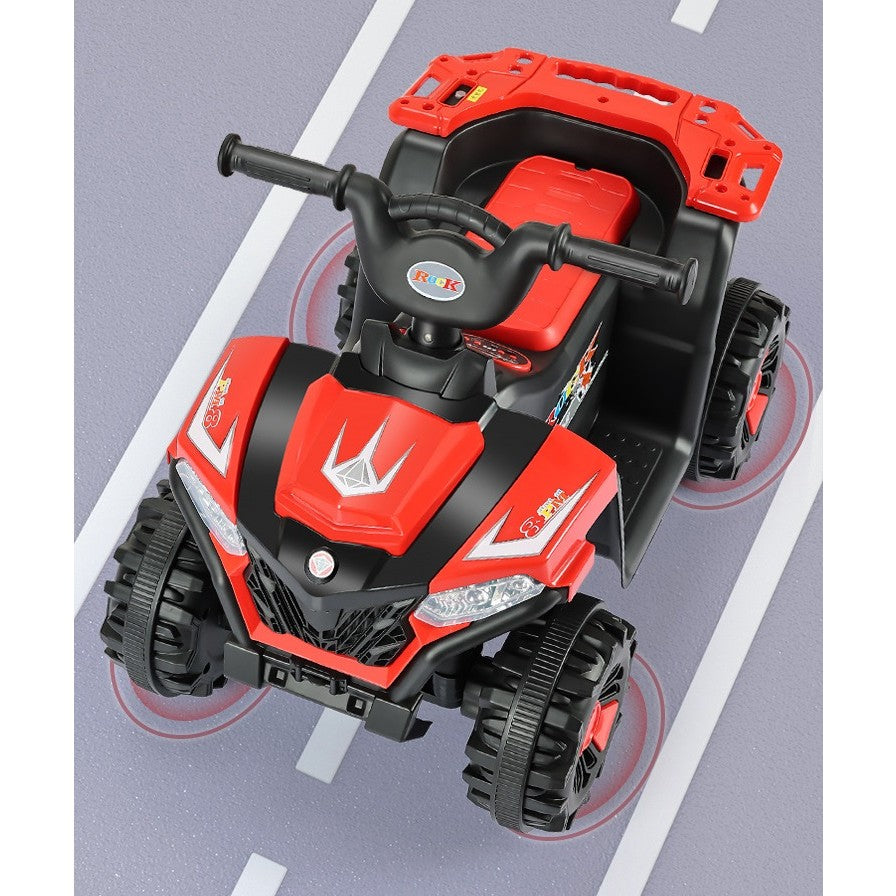 Masinuta Electrica Flippy, pe 4 Roti, Tip ATV, cu Acumulator, Sistem Anti-Rasturnare, Sistem de Lumini si Sunet, 2-5 Ani, 70 x 43 x 48 cm, Rosu-10