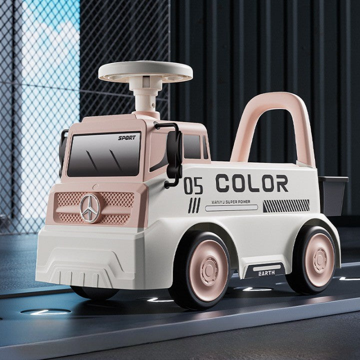 Mașinuță pentru copii, Flippy, 3 ani, Model Camion, Sport, Claxon, Cutie Depozitare, 62x26x40 cm, Roz-1