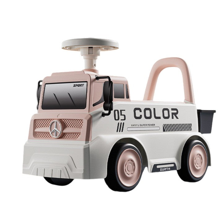 Mașinuță pentru copii, Flippy, 3 ani, Model Camion, Sport, Claxon, Cutie Depozitare, 62x26x40 cm, Roz-0