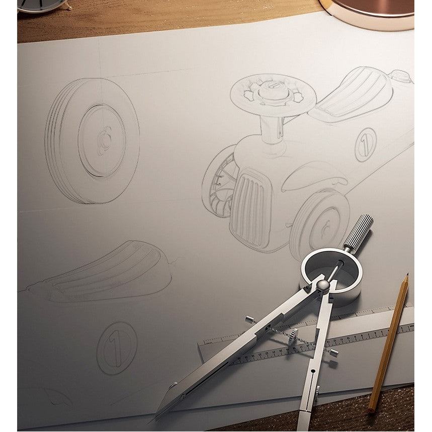 Masinuta Ride-On Flippy, cu Sistem Anti-Rasturnare, Claxon pe Volan, 1-6 Ani, 60 x 28 x 34 cm, Rosu-Crem-4