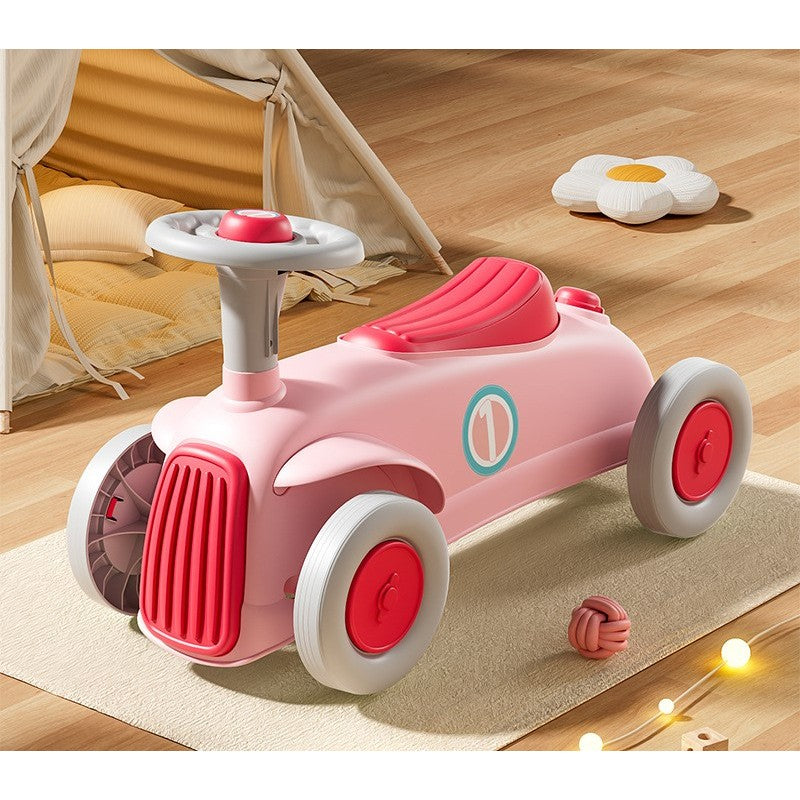 Masinuta Ride-On Flippy, cu Sistem Anti-Rasturnare, Claxon pe Volan, 1-6 Ani, 60 x 28 x 34 cm, Roz-1