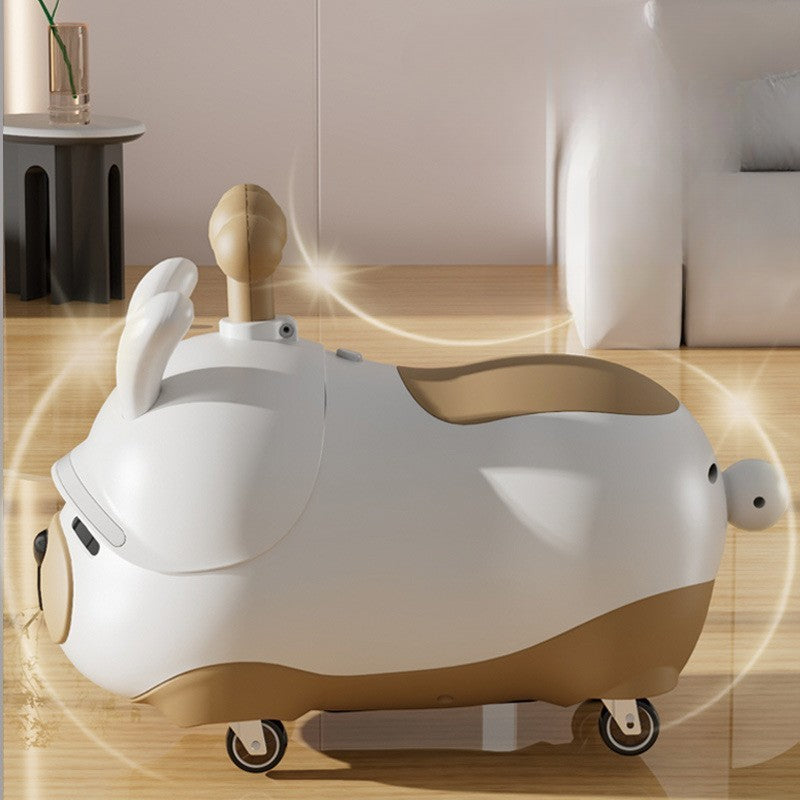 Masinuta Ride-On Flippy, Sistem Anti-Rasturnare, Sistem de Lumini si Sunet, Bluetooth, 1-3 Ani, Model Catel, 43 x 33 x 26 cm, Alb - Maro-5