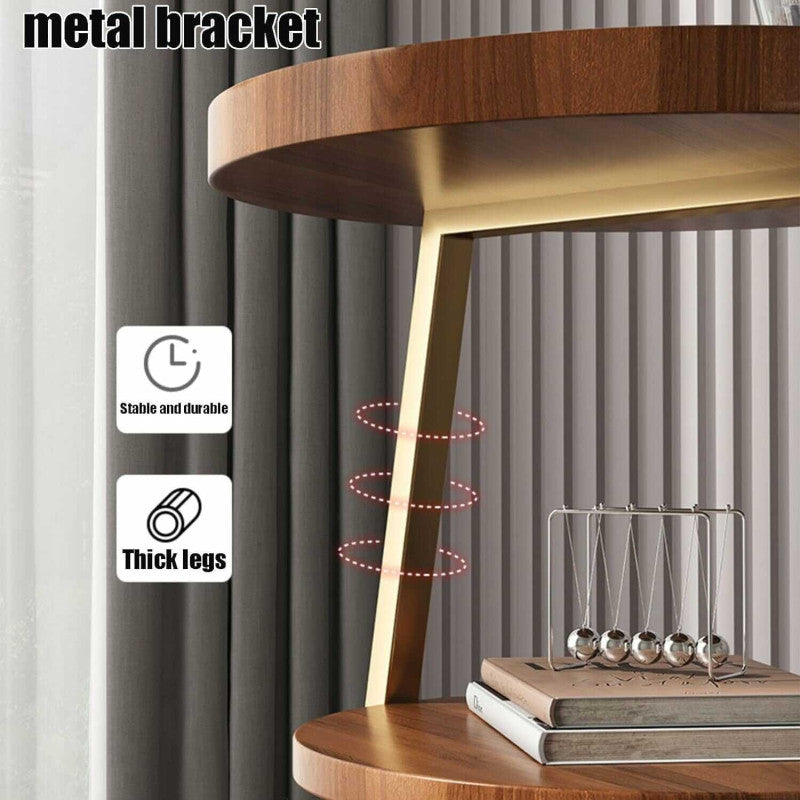 Masuță de cafea pentru living cu 3 polite rotunde, MDF