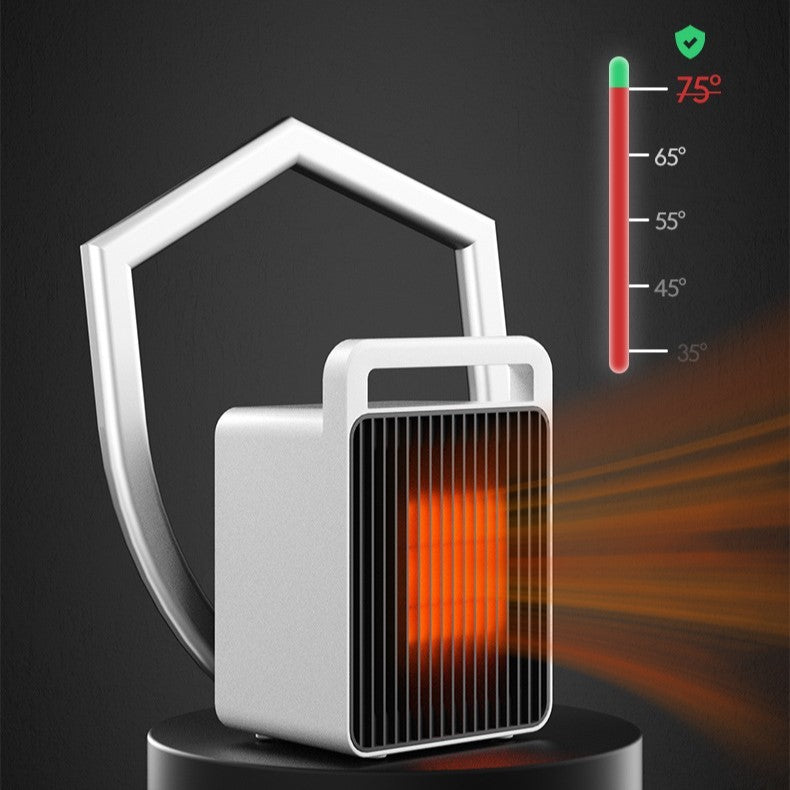 Mini Aeroterma, Flippy, Mini Radiator Electric, Putere 900 W, Buton cu 2 Trepte de Temperatura, Inchidere Automata, cu Maner de Prindere, 15x10.3x21 cm, Alb/ Negru-5