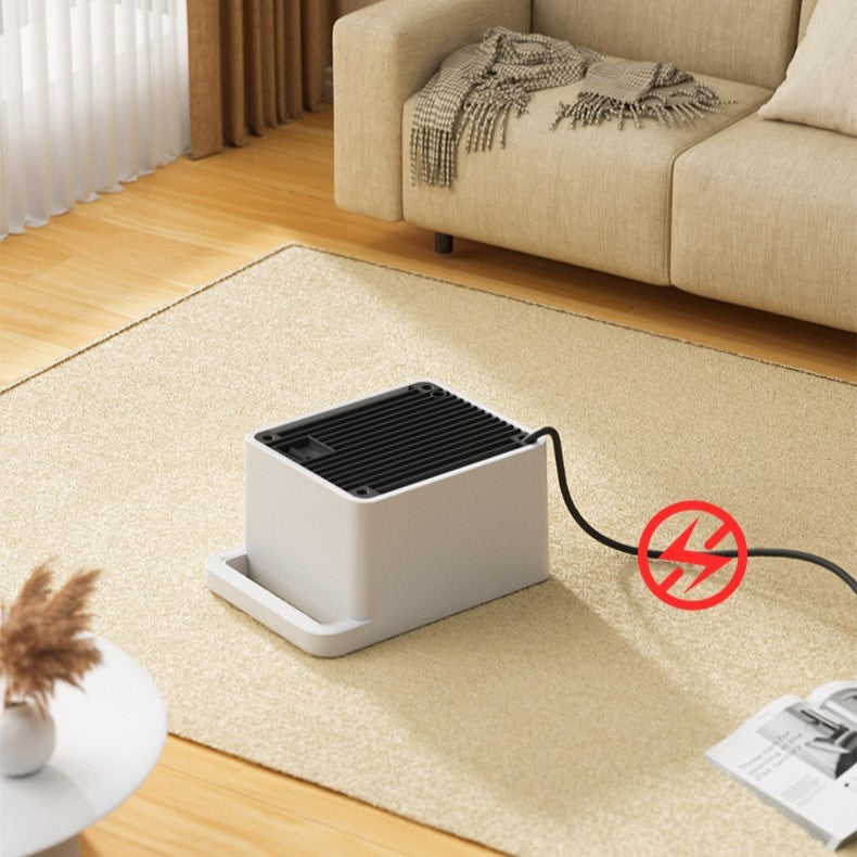 Mini Aeroterma, Flippy, Mini Radiator Electric, Putere 900 W, Buton cu 2 Trepte de Temperatura, Inchidere Automata, cu Maner de Prindere, 15x10.3x21 cm, Alb/ Negru-6