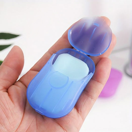 Mini Cutie de Sapun din Hartie, Flippy, de Unica Folosinta, Portabila, Potrivit pentru Calatorii, 20 buc, Albastru-1