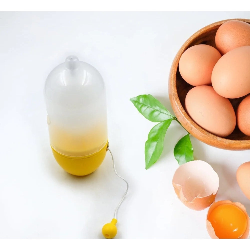 Mini Shaker Manual pentru Oua, Flippy, pentru Galbenusuri si Albusuri, Mixer Amestecare, 15x6 cm, Galben-4
