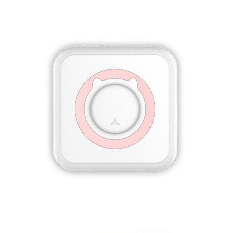 Mini Imprimanta Foto Portabila, Flippy, 5 Role de Hartie Termica, 5 Role Autocolante, 3 Role Colorate, Pixuri, Incarcare USB, Model Pisica, Alb Roz-4