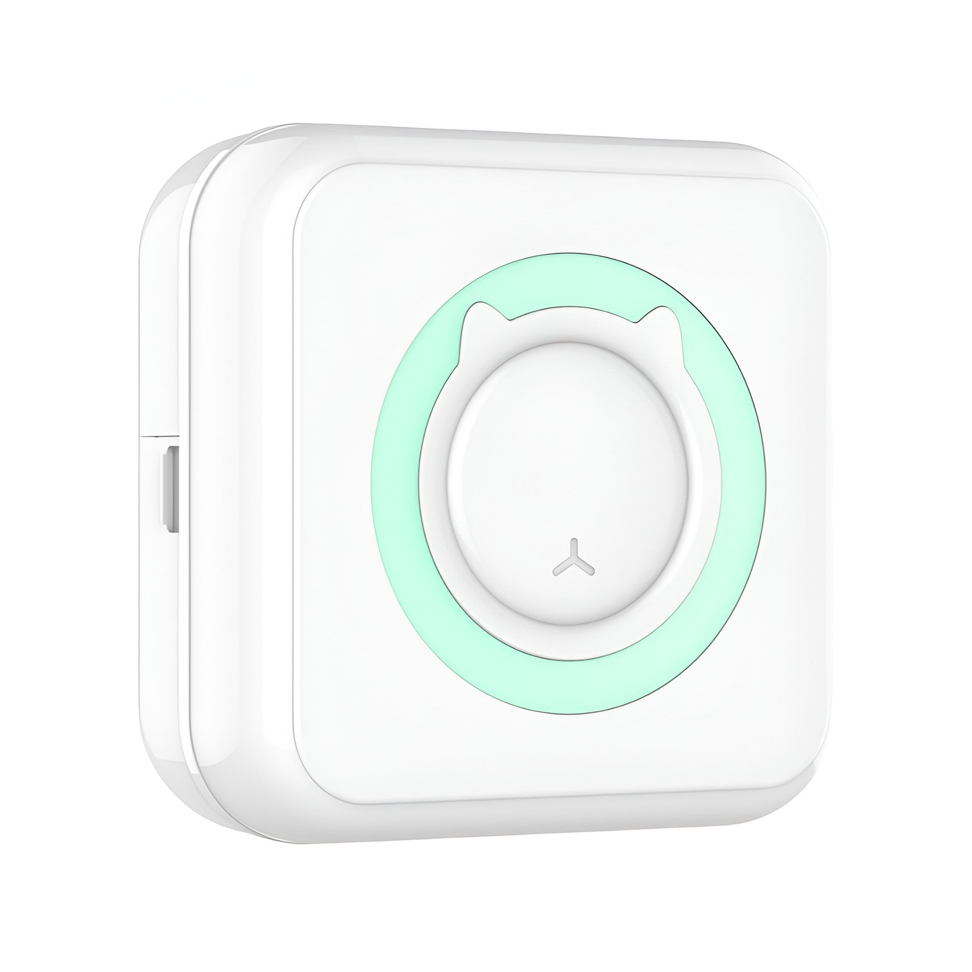 Mini Imprimanta Foto Portabila, Flippy, 5 Role de Hartie Termica, 5 Role Autocolante, 3 Role Colorate, Pixuri, Incarcare USB, Model Pisica, Alb Verde-0