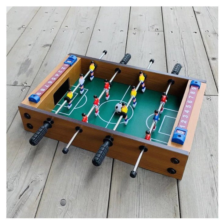 Mini Masa de Fotbal cu Teren si 12 Jucatori Flippy, 4 Manere, cu Tablou pentru Scor, din Metal, Lemn si ABS, 34.5 x 23 x 7 cm, pentru copii/adulti-1