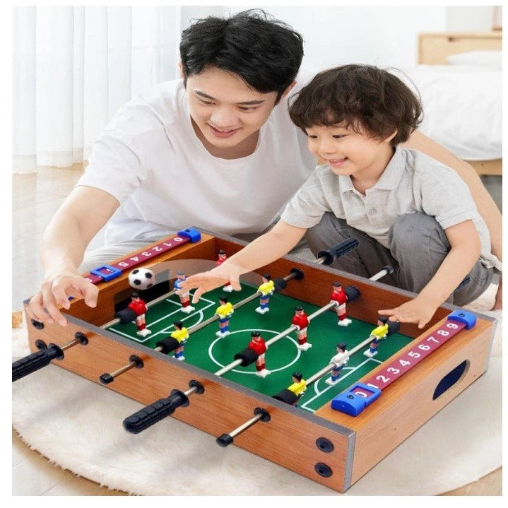 Mini Masa de Fotbal cu Teren si 12 Jucatori Flippy, 4 Manere, cu Tablou pentru Scor, din Metal, Lemn si ABS, 34.5 x 23 x 7 cm, pentru copii/adulti-2